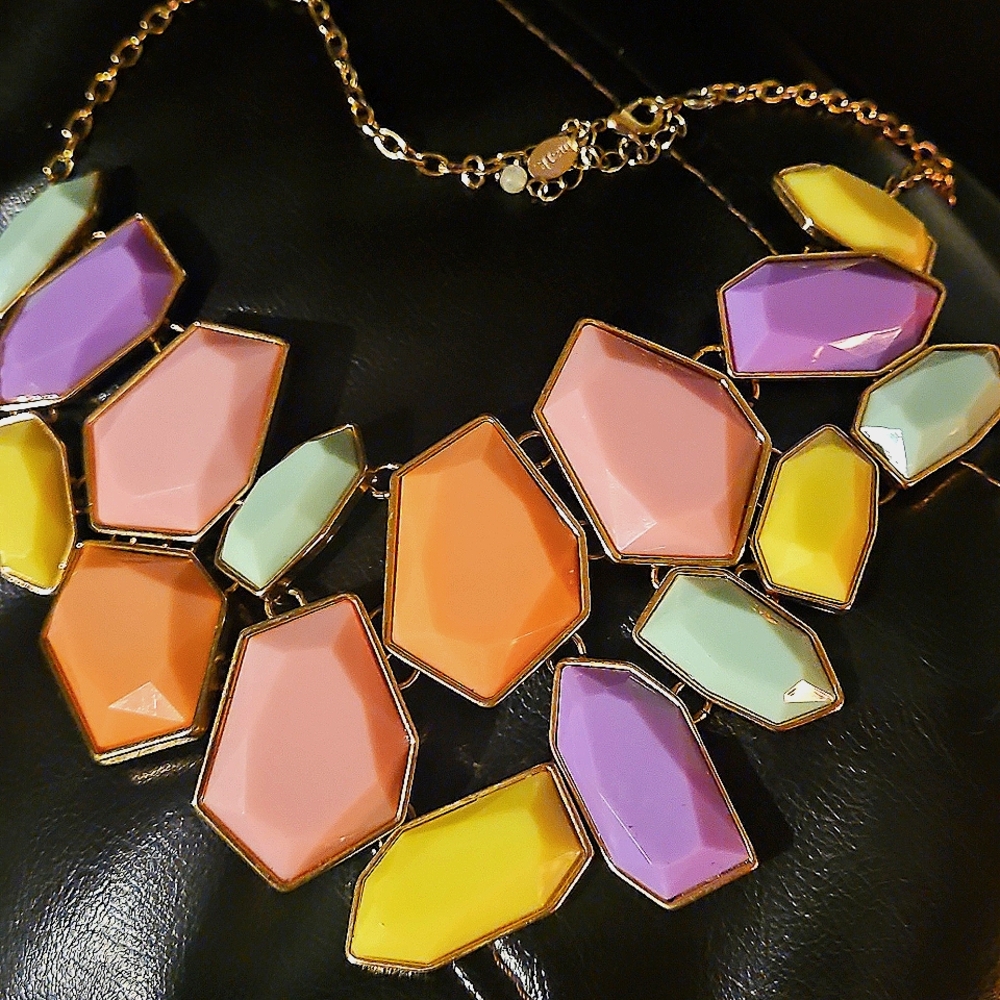 Mark Colorful Pastel Geometric Statement Necklace